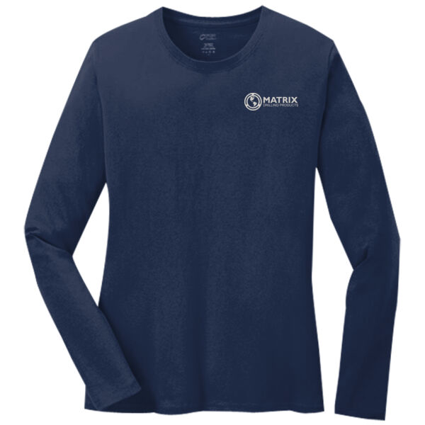 Matrix Drilling - Ladies Long Sleeve Core Cotton Tee Thumbnail