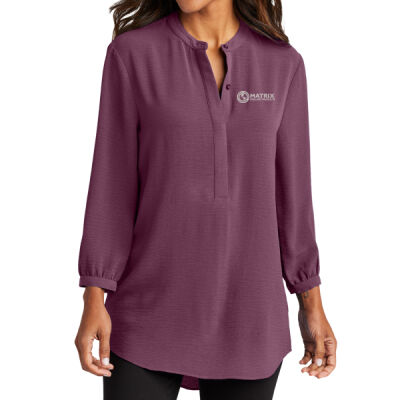 Matrix Drilling - Ladies 3/4 Sleeve Textured Crepe Tunic Thumbnail