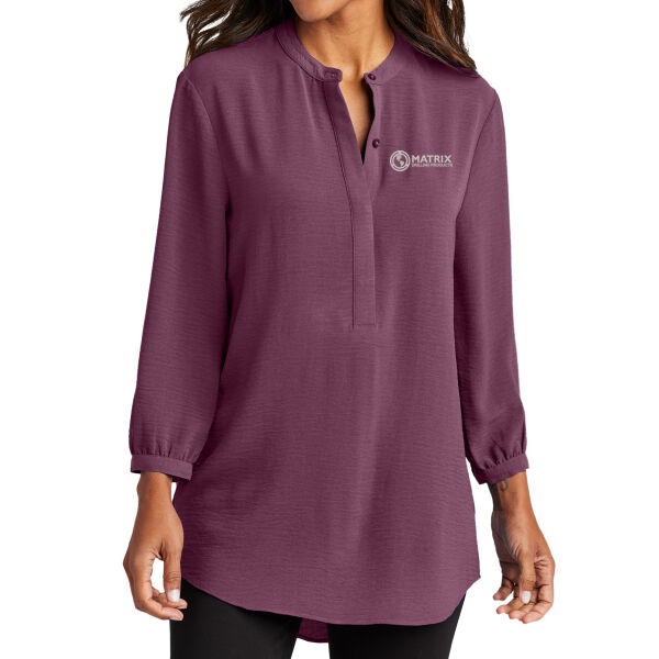 Matrix Drilling - Ladies 3/4 Sleeve Textured Crepe Tunic Thumbnail